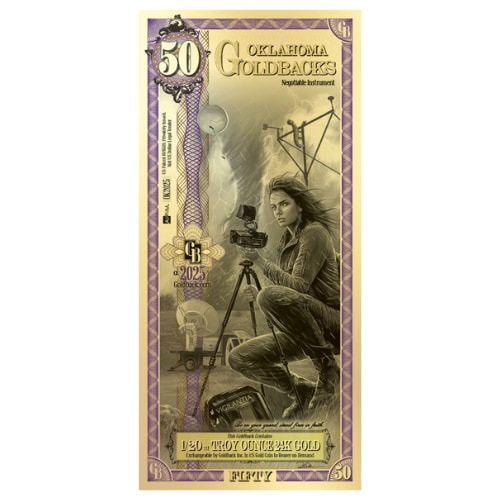 Gold Aurum Oklahoma 50 Goldback Note (24K)