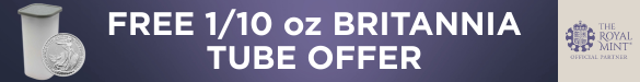 Buy Box of 1/10 oz Silver Britannia - Get FREE Tube + Surprise Gift