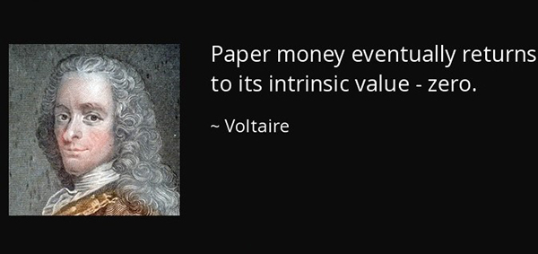 Voltaire Paper Money Returns to Zero Quote