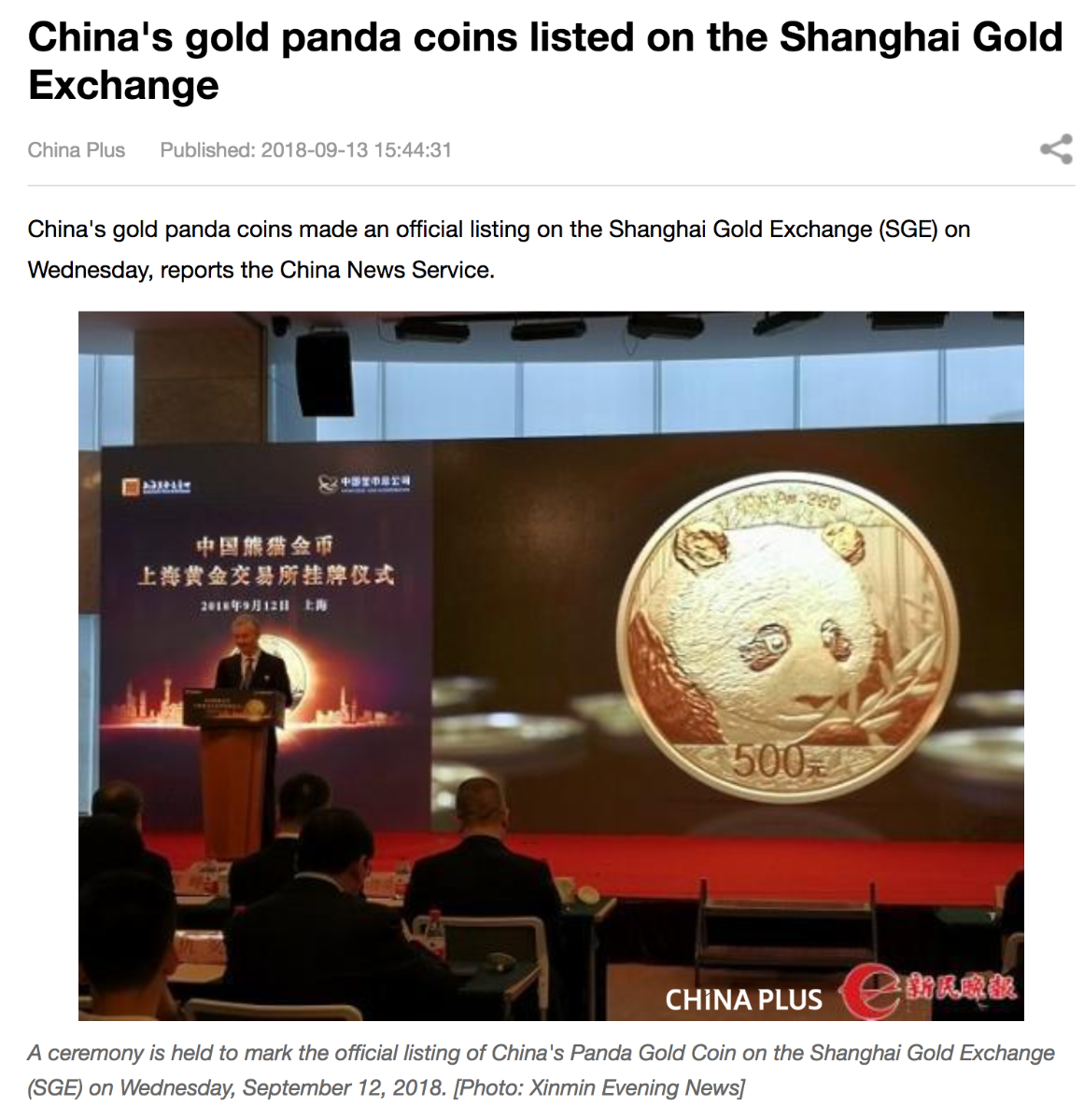 Chinese Gold Panda Coins now on China Shanghai Gold Exchange SD Bullion SDBullion.com