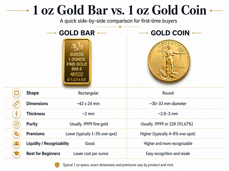 gold bar vs gold coin
