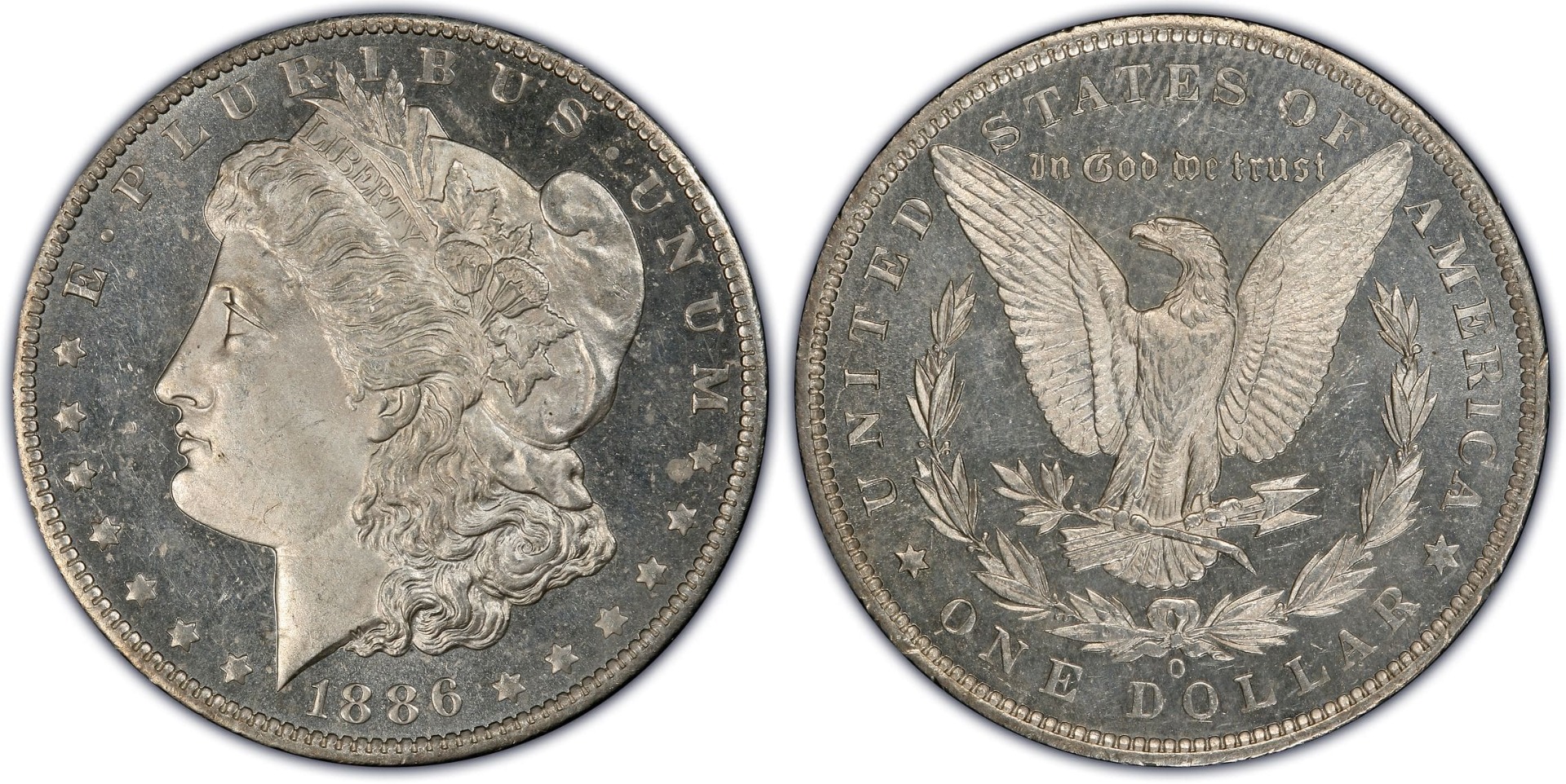 1886-O Morgan Silver Dollar, Deep Mirror Proof Like (Regular Strike)