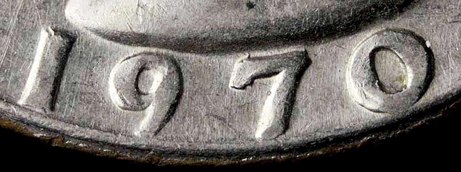 1970-D Double Die Obverse FS-101, FS-102 25C