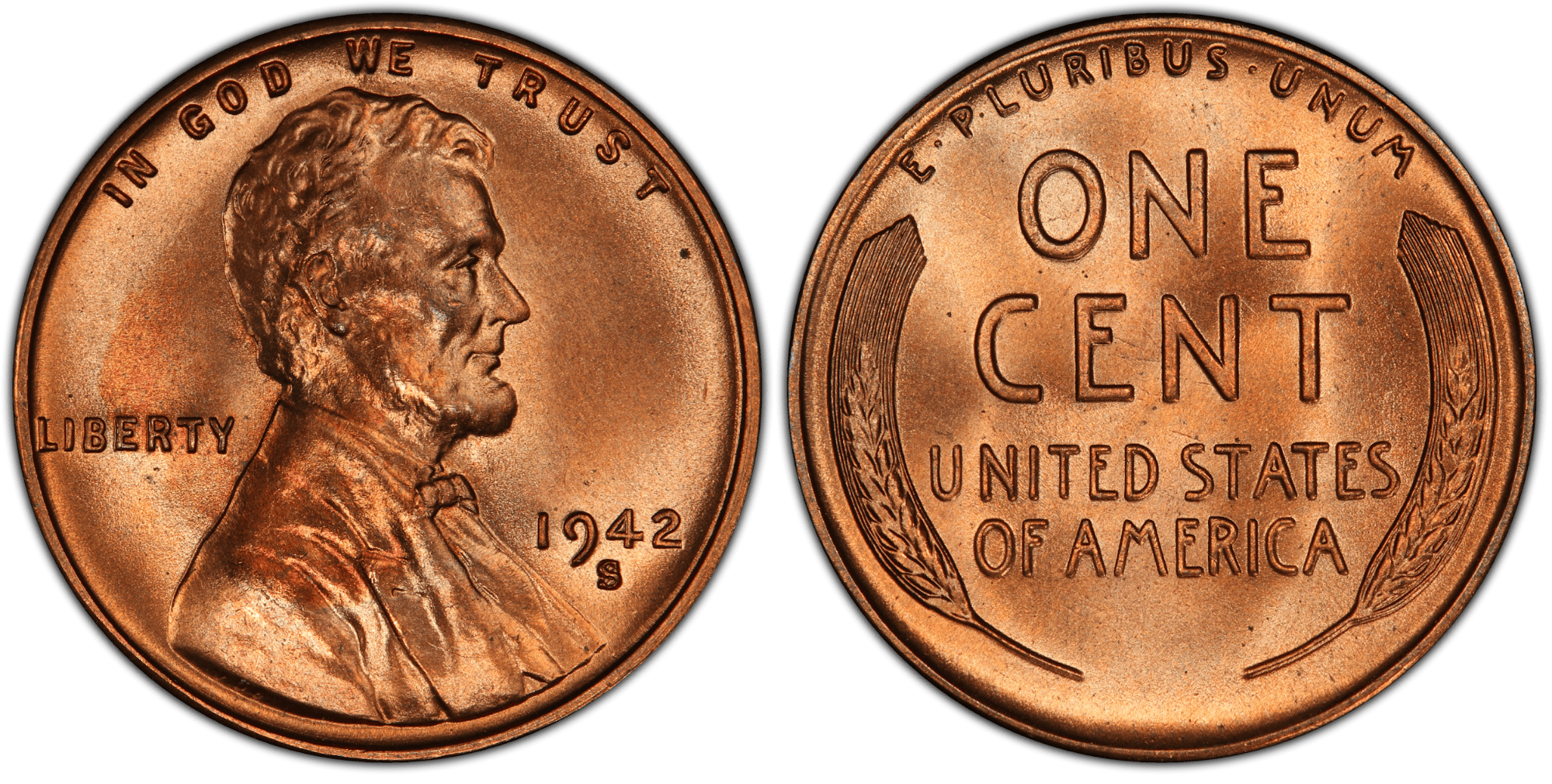 1942-S Lincoln Wheat Penny Design