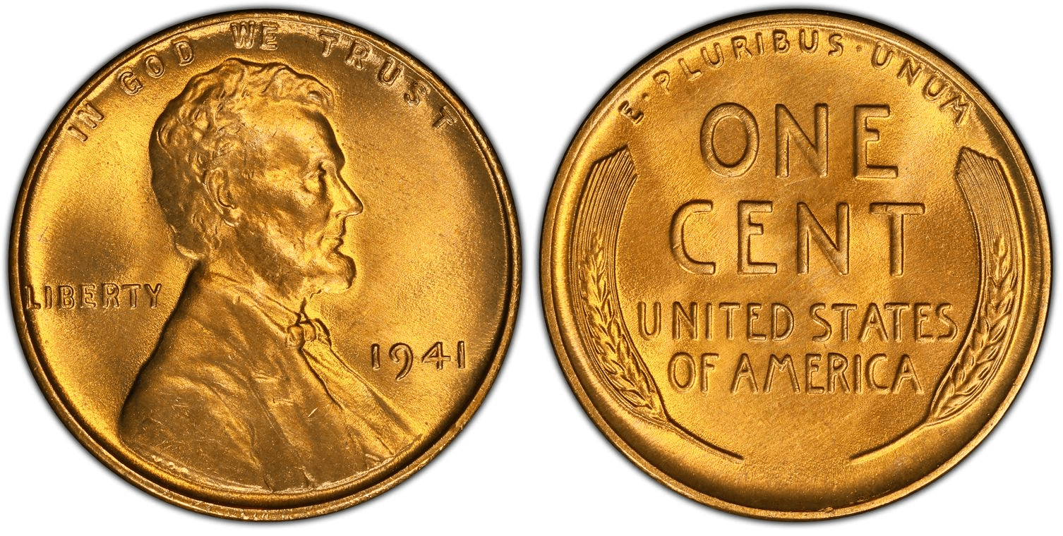 1941 (Philadelphia Mint) 1C, Red, Regular Strike