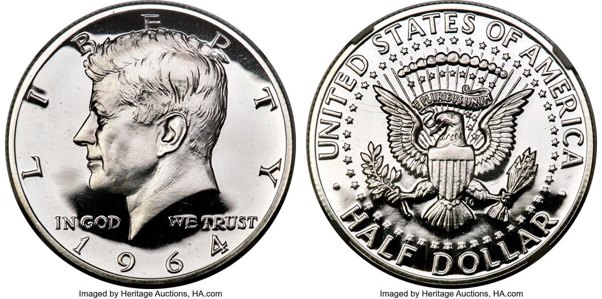 At Auction: 1964 JFK John F Kennedy United States US Silver Half