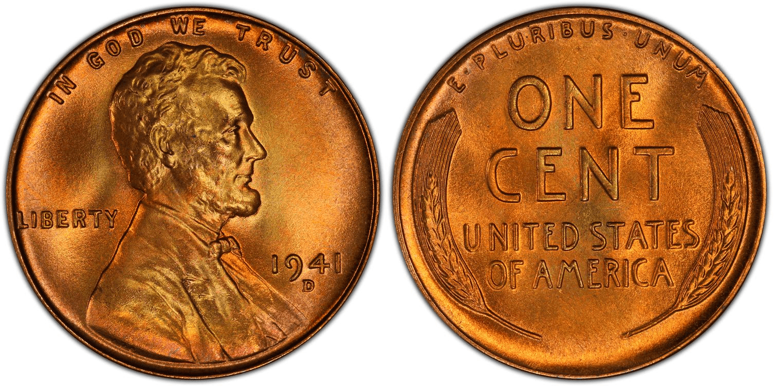 1941-D (Denver Mint) 1C, Red, Regular Strike