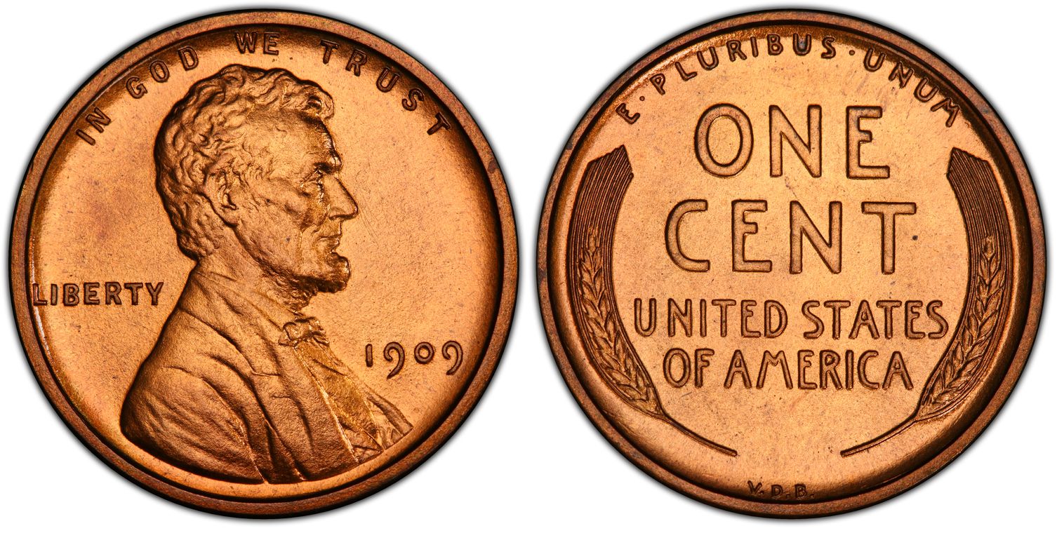 1909 VDB Lincoln Penny, Red (Proof coins)