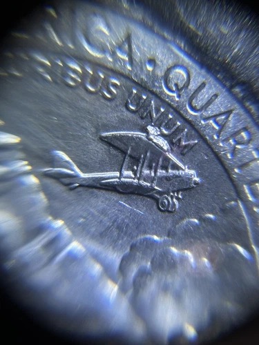 2023 P Error Quarter Bessie Coleman Plane Cud / Die Chip ‘Giant Blob On Wing’ - Foto 4 de 8