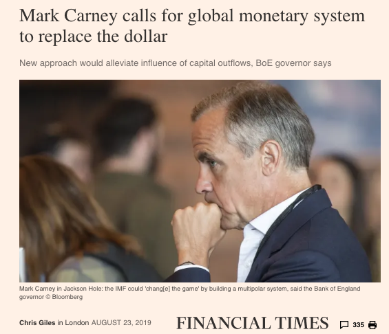 Reserve Currency History Exorbitant Privilege US dollar Mark Carney SD Bullion