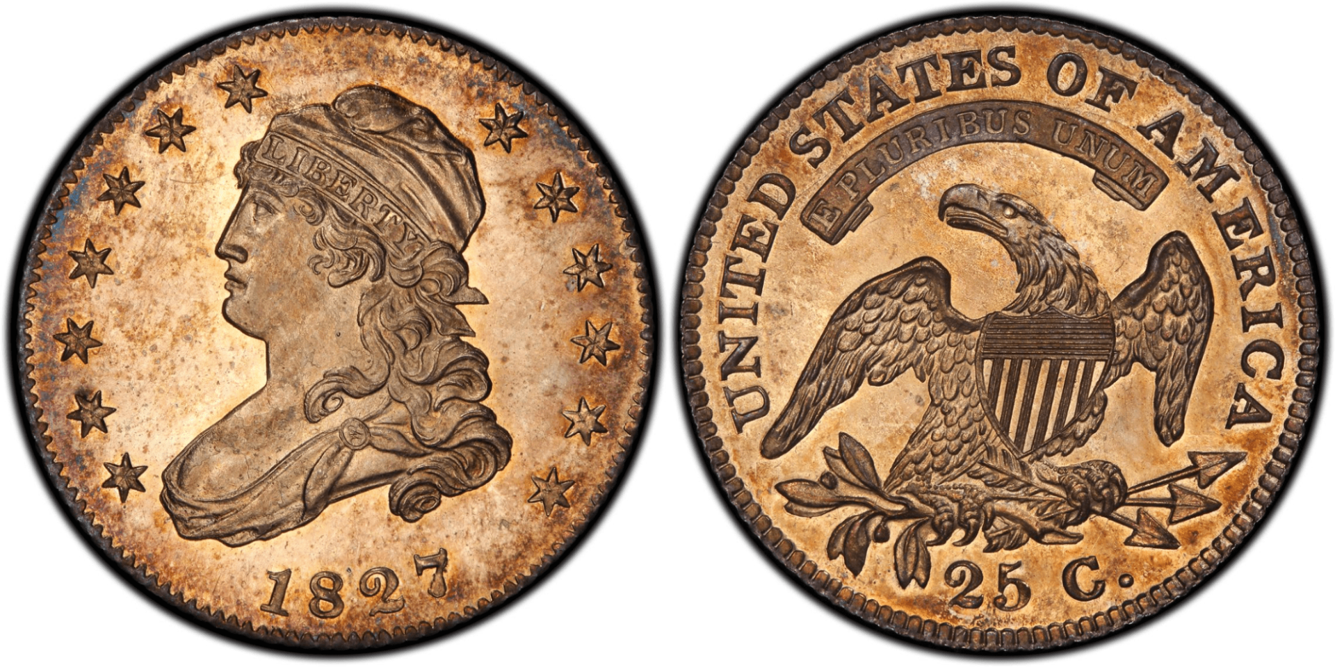 1827/3/2 Proof Capped Bust Quarter
