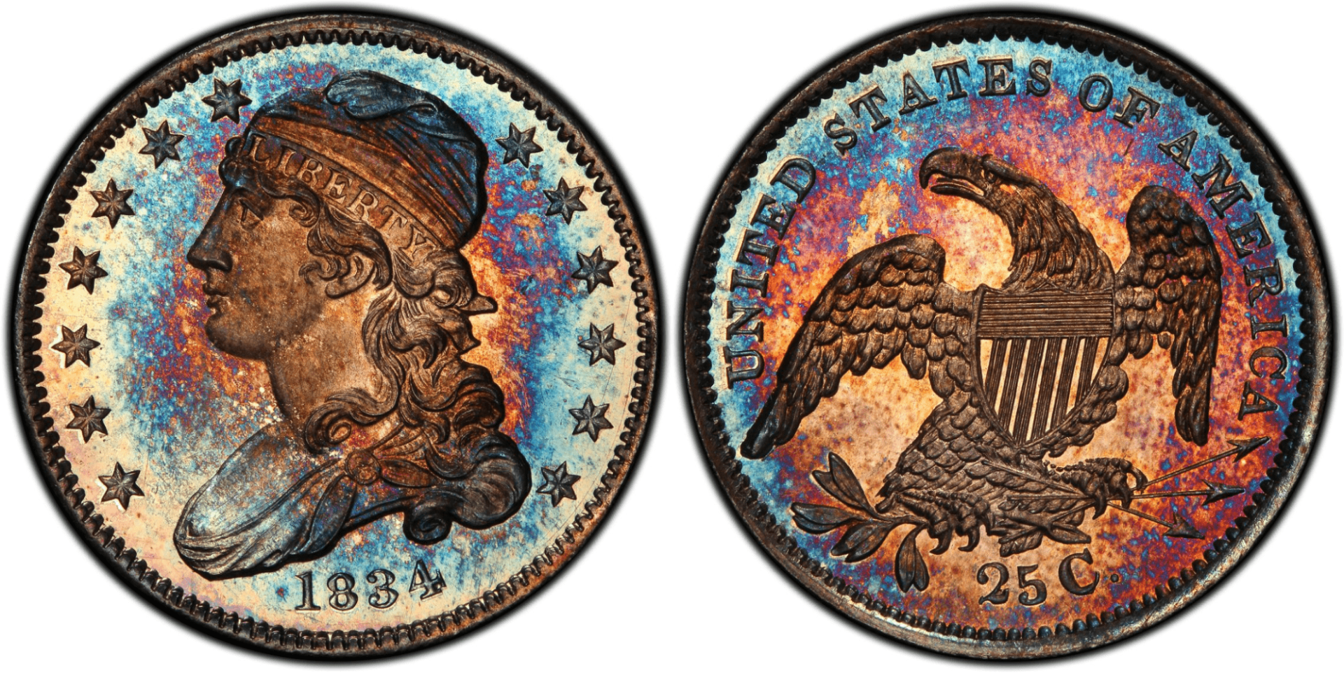 1834 Proof Capped Bust Quarter