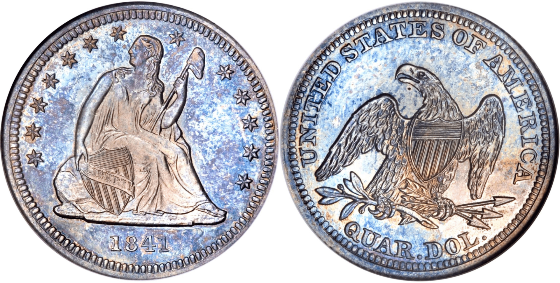 1841 Proof Liberty Seated Quarter