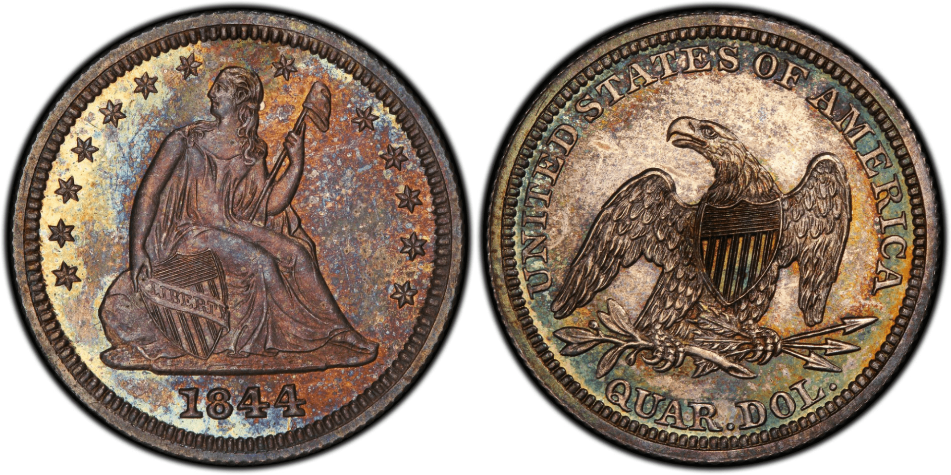 1844 Proof Liberty Seated Quarter