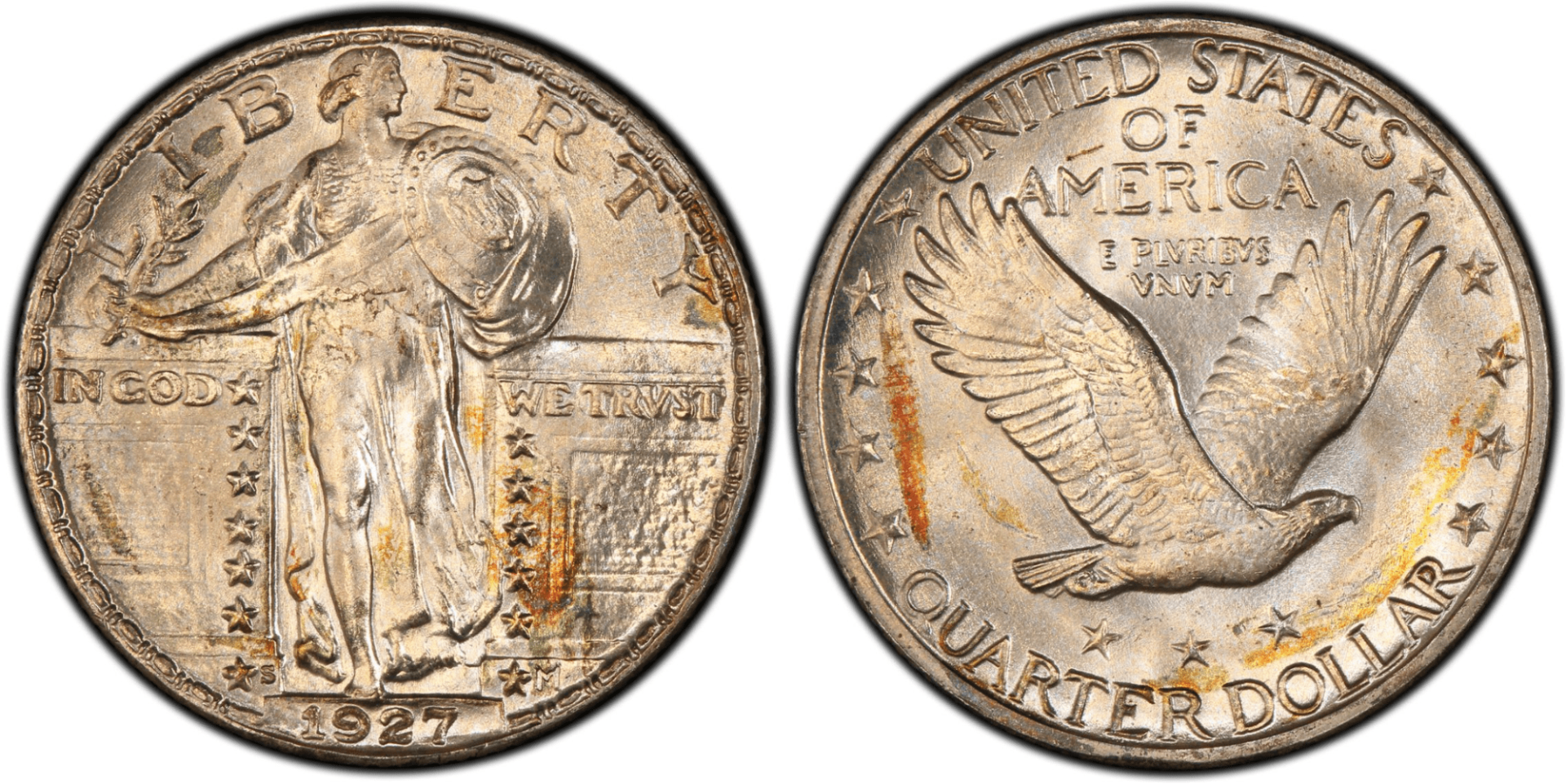 1927-S Full Head Standing Liberty Quarter