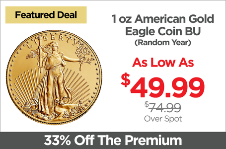Shop 1 oz American Gold Eagle Coin BU - Random Year - On Sale Now