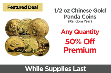 Shop 1/2 oz Chinese Gold Panda Coins - Random Year - On Sale Now