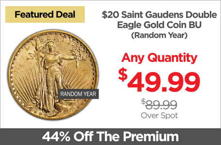 Shop $20 Saint Gaudens Double Eagle Gold Coin (BU) - Random Year - On Sale Now