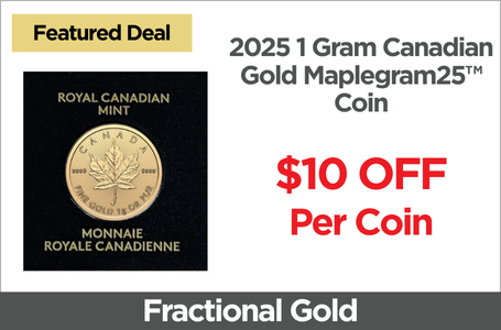 Shop 2025 1 Gram Canadian Gold Maplegram25™ Coin - On Sale Now