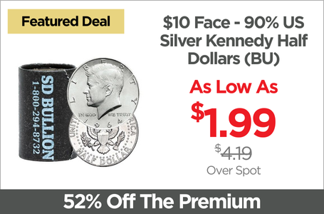Shop $10 Face - 90% US Silver Kennedy Half Dollars (BU) - On Sale Now