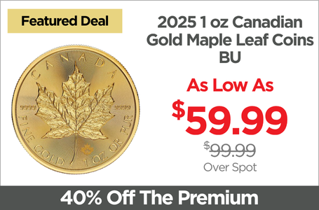 Shop 2025 1 oz Canadian Gold Maple Leaf Coin BU - On Sale Now