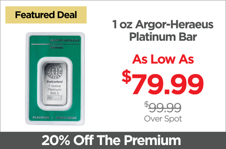 Shop 1 oz Argor-Heraeus Platinum Bar - On Sale Now