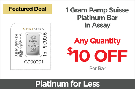 Shop 1 Gram Pamp Suisse Platinum Bar - In Assay