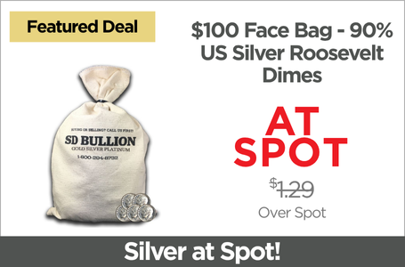 Shop $100 Face Bag - 90% US Silver Roosevelt Dimes