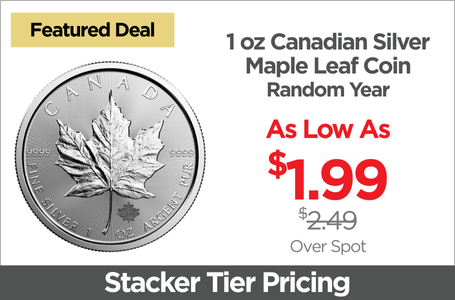 Shop 1 oz Canadian Silver Maple Leaf Coin - Random Year - On Sale Now