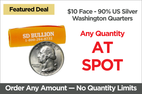 Shop $10 Face - 90% US Silver Washington Quarters - On Sale Now