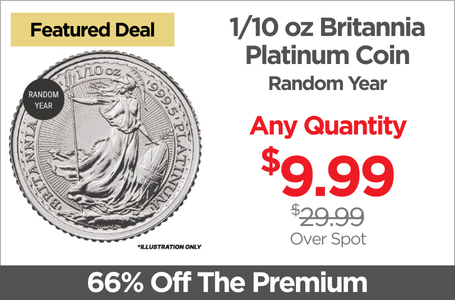 Shop 1/10 oz Britannia Platinum Coin - Random Year - On Sale Now