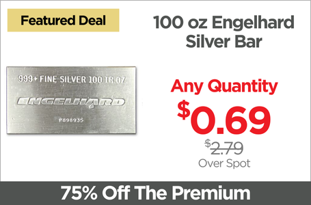 Shop 100 oz Engelhard Silver Bar - On Sale Now