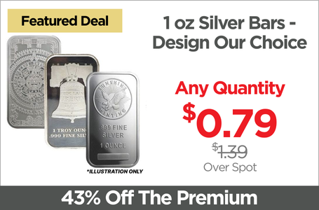 Shop 1 oz Silver Bars - Design Our Choice - On Sale Now