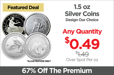 Shop 1.5 oz Silver Coins - Design Our Choice - On Sale Now