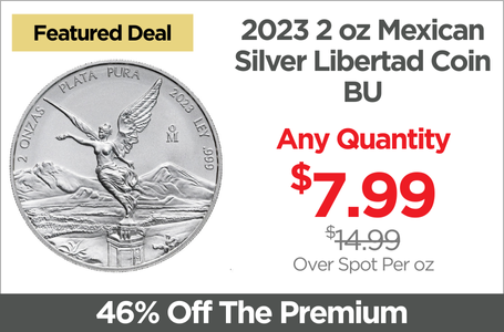 Shop 2023 2 oz Mexican Silver Libertad Coin BU - On Sale Now
