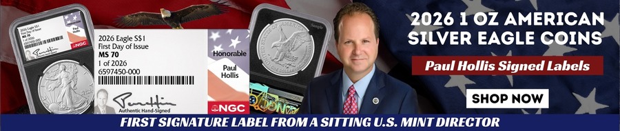 2026 NGC MS-70 First Day of Issue 1 oz American Silver Eagle Coin - Paul Hollis Label - Black Core