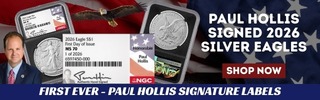 2026 NGC MS-70 First Day of Issue 1 oz American Silver Eagle Coin - Paul Hollis Label - Black Core